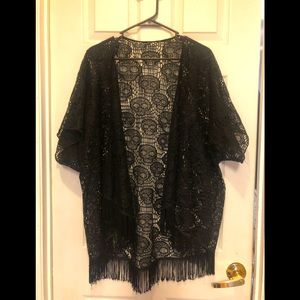 Black skull kimono